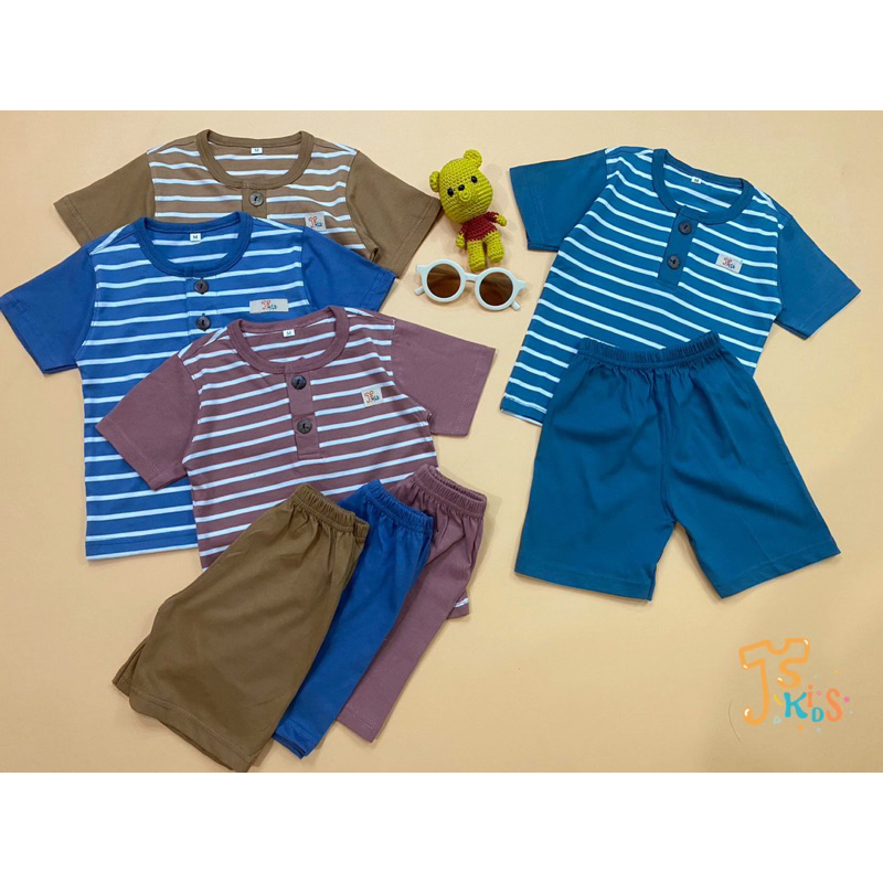 JISA Kids - Baju Anak Salur/ Setelan Anak Kiano Stripes Salur