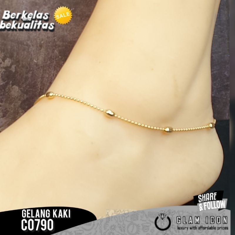 Gelang kaki wanita motif Rante Jedar oval G0970