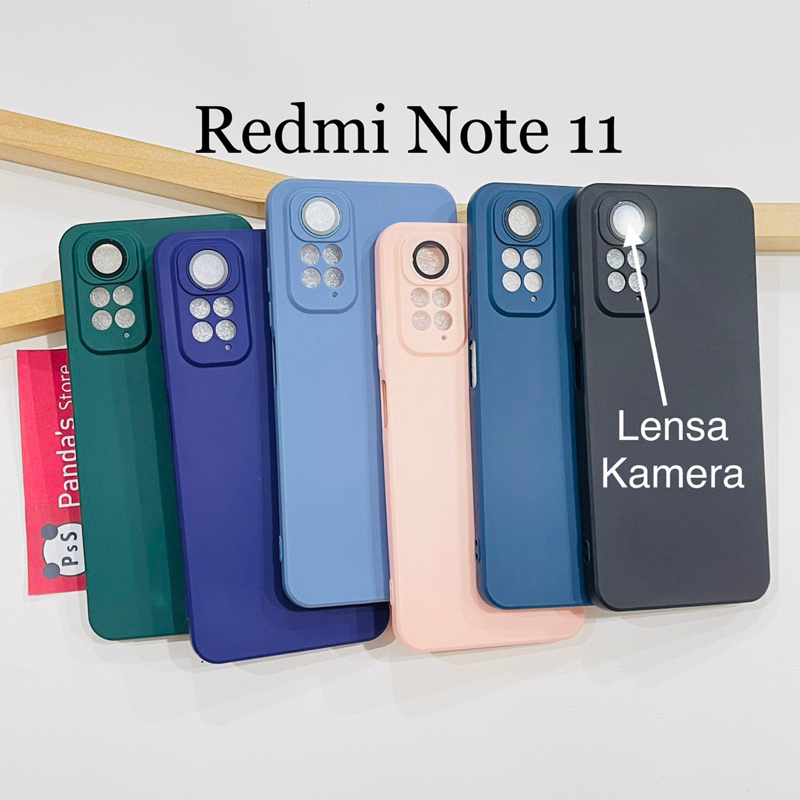 Case Redmi Note 11 4G Lenspro Makaron Full Color Softcase Pro Lensa