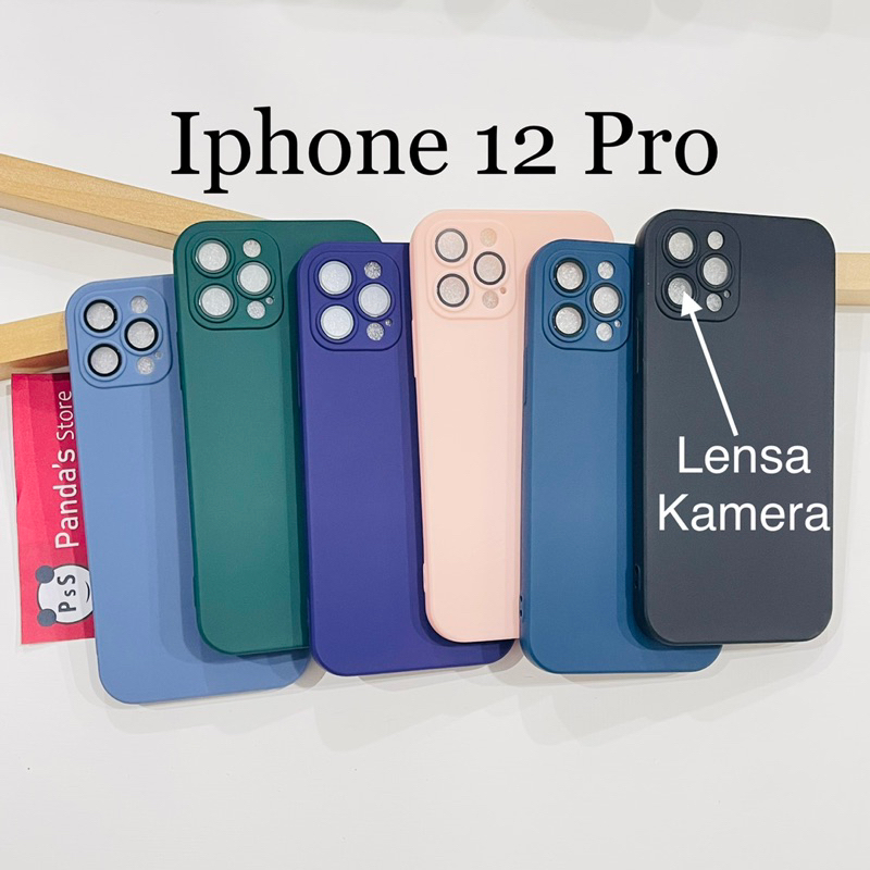 Case Iphone 12 Pro Lenspro Makaron Full Color Softcase Pro Lensa