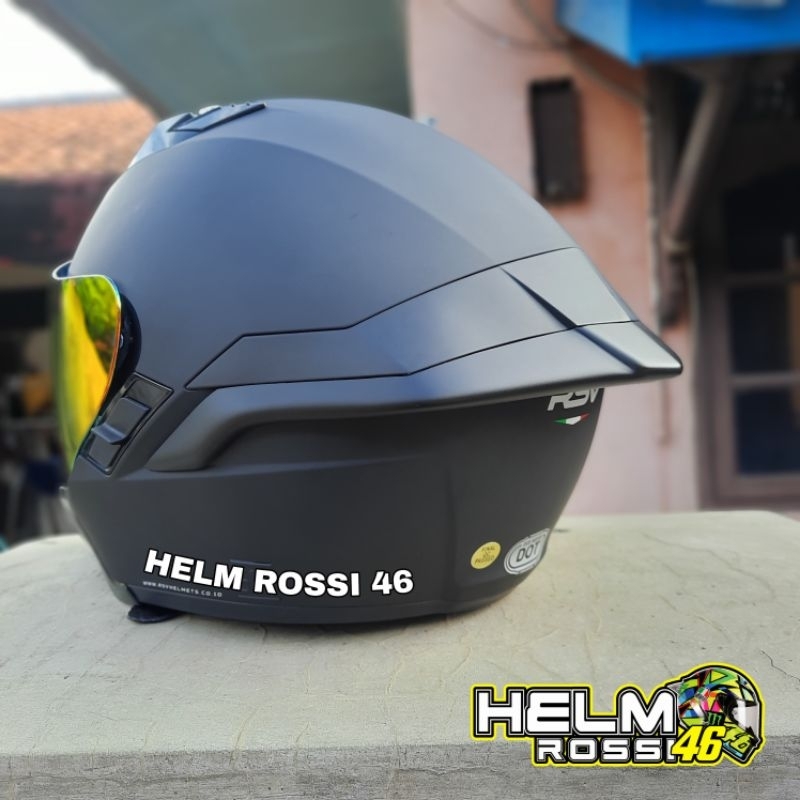 Spoiler 3D Helm RSV SV 300 SV300 - 3D Tanpa Sambungan free Double Tape Hitam metalik Glossy Doff Smoke Clear Bening Putih Solid