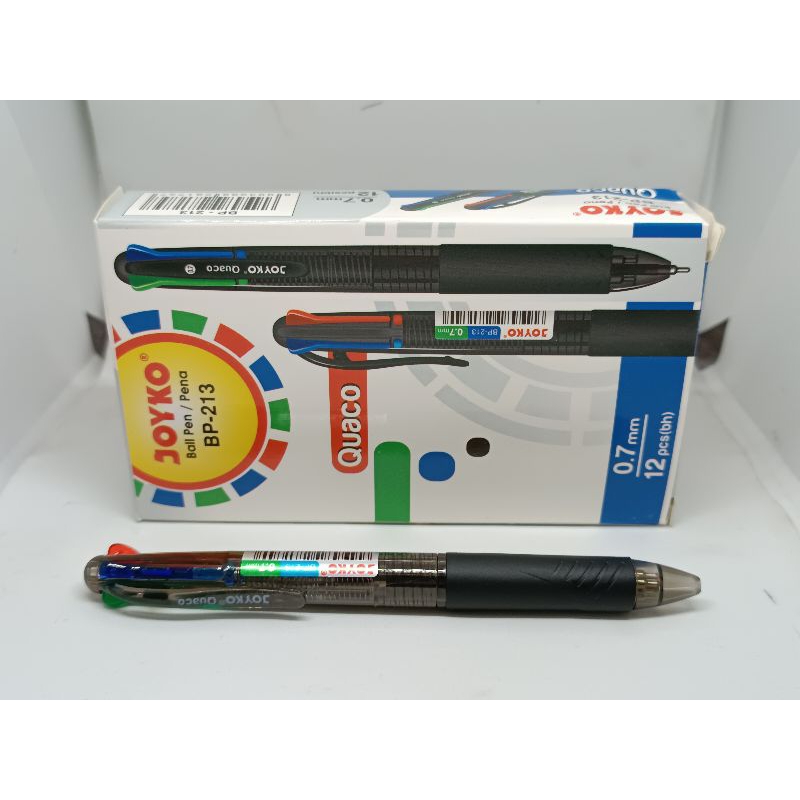 Pulpen Hitam dan 4 warna Cetek Joyko GP 265 BP 213 1 pak isi 12 Pulpen