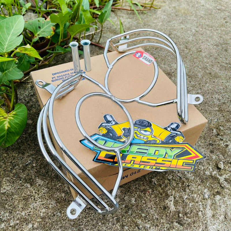 PELINDUNG MESIN ASTREA  grand legenda original SHJ RANGKA LEBIH TEBAL PRESISIS CROM KINCLONG