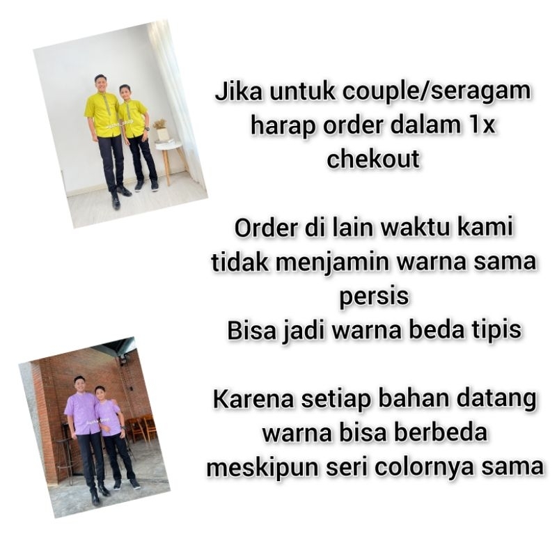 Baju koko couple ayah dan anak warna sage