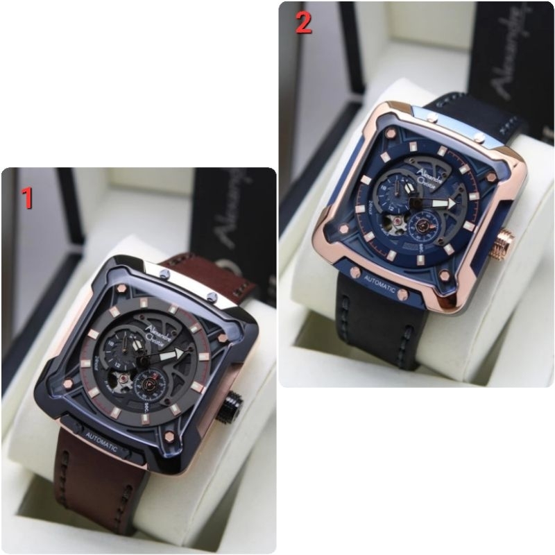 ORIGINAL GARANSI RESMI 1 TAHUN JAM TANGAN PRIA ALEXANDRE CHRISTIE AUTOMATIC KULIT STRAP ARLOJI WATCH