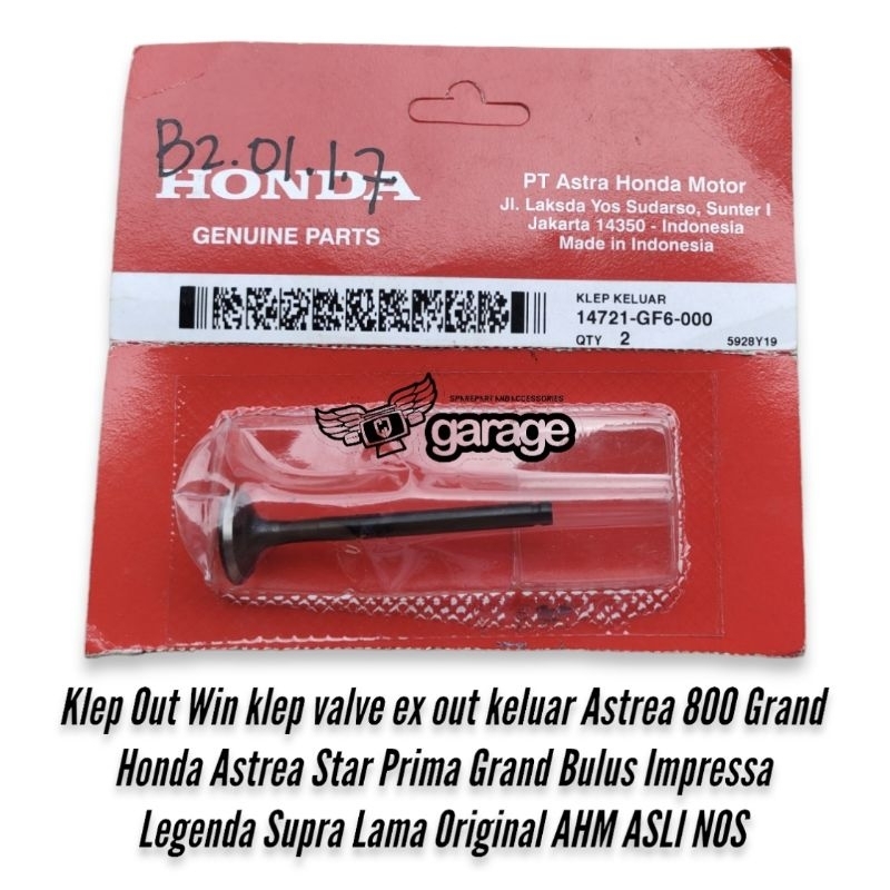 Klep Out Win klep valve ex out keluar Astrea 800 Grand Honda Astrea Star Prima Grand Bulus Impressa 
