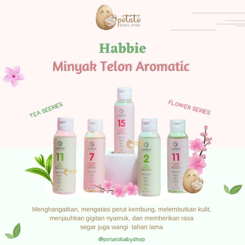 Habbie Aromatic Telon Oil Flower Series &amp; Tea Series - Minyak Telon Habbie