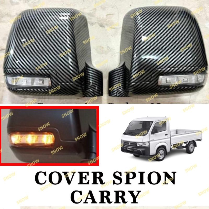 Cover Spion Lampu LED Mobil New Carry 2021 2022 2023 Up Hitam Carbon