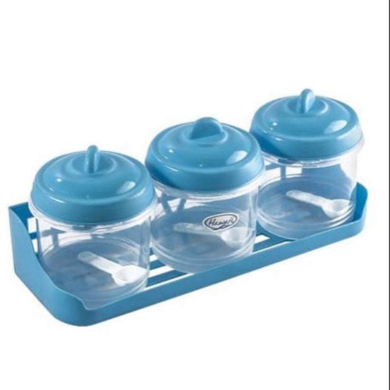Tempat Bumbu Set 3 Hawai/ Tempat Bumbu Dapur Plastik