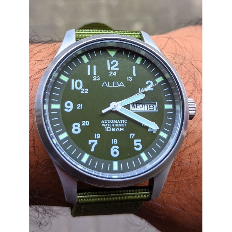 Jam Tangan Alba military hijau AL4217X1