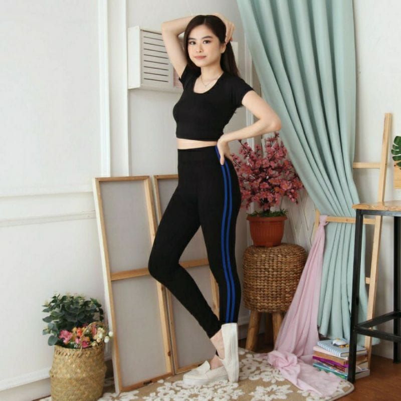 celana legging list wanita