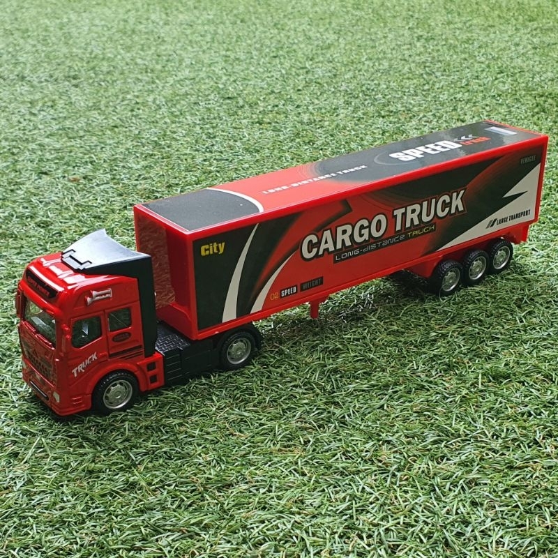 Diecast Truck box Kontainer Cargo Truck Miniatur Die-cast Trucks Box Trailer