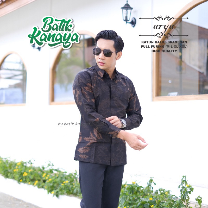 ARYA Batik Pria Lengan Panjang Full Furing Bahan katun Sragenan by Kanaya