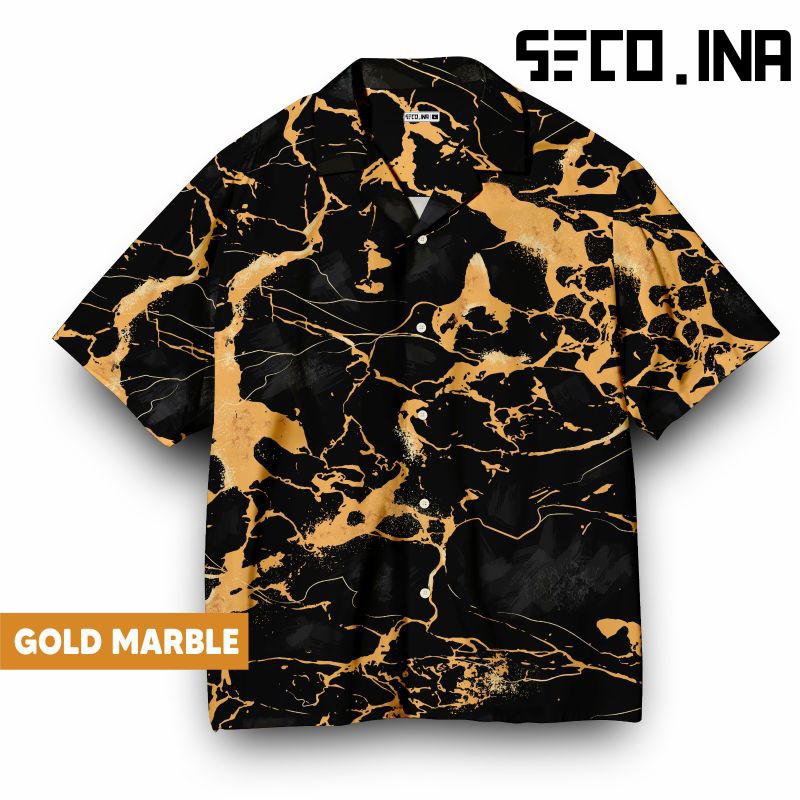 SECO Kemeja Lengan pendek - Gold Marble