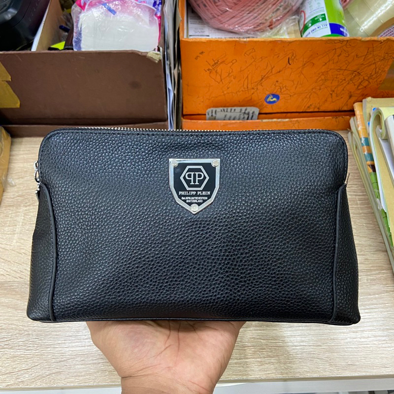 clutch pria philipp plein import ori leather handbag pria branded kulit