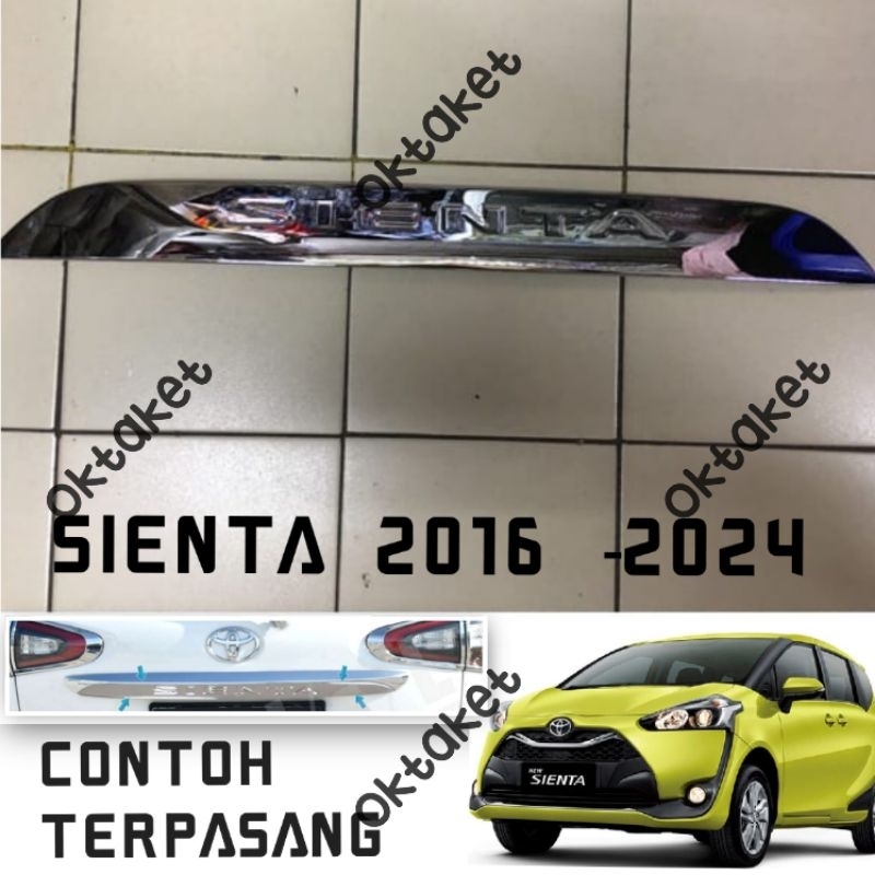 Trunk lid emboss Toyota Sienta 2016 2020 2023 list Bagasi belakang chrome jsl