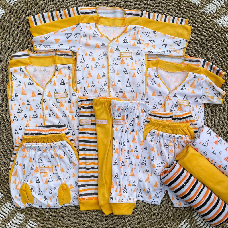 21 PCS Baju Bayi baru lahir series Kuning Motif Paket hemat Brojol Baby Paket Komplit bayi baru lahir  Asyam Baby