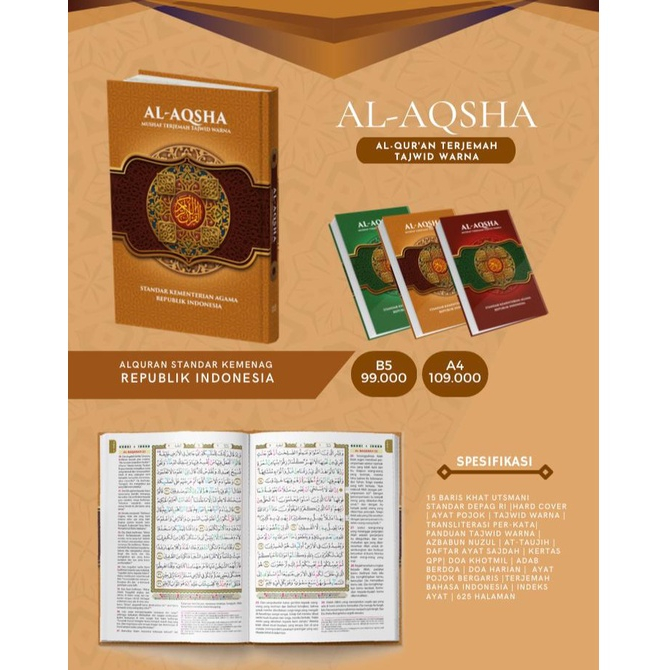 AL QURAN AL AQSHA B5 TAJWID DAN TERJEMAH REGULER