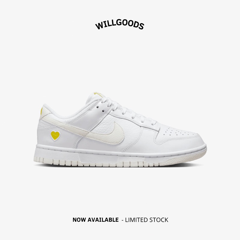 Nike Dunk Low White Sail Opti Yellow Valentine Women Original Resmi