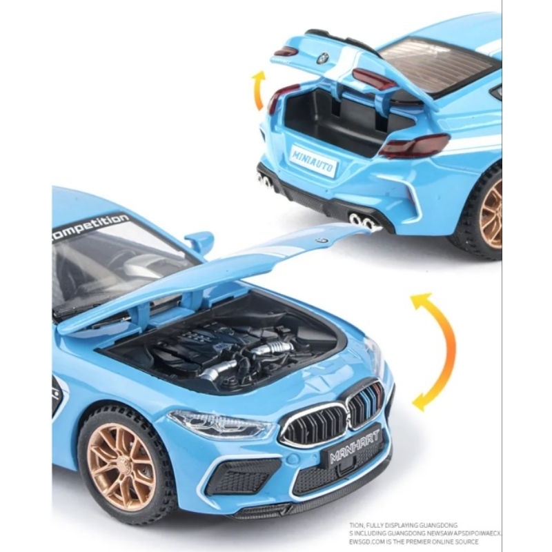 Diecast Mobil BMW M8 Manhart Skala 1:32 ALLOY Mobil Car Die-Cast Die Cast Miniatur