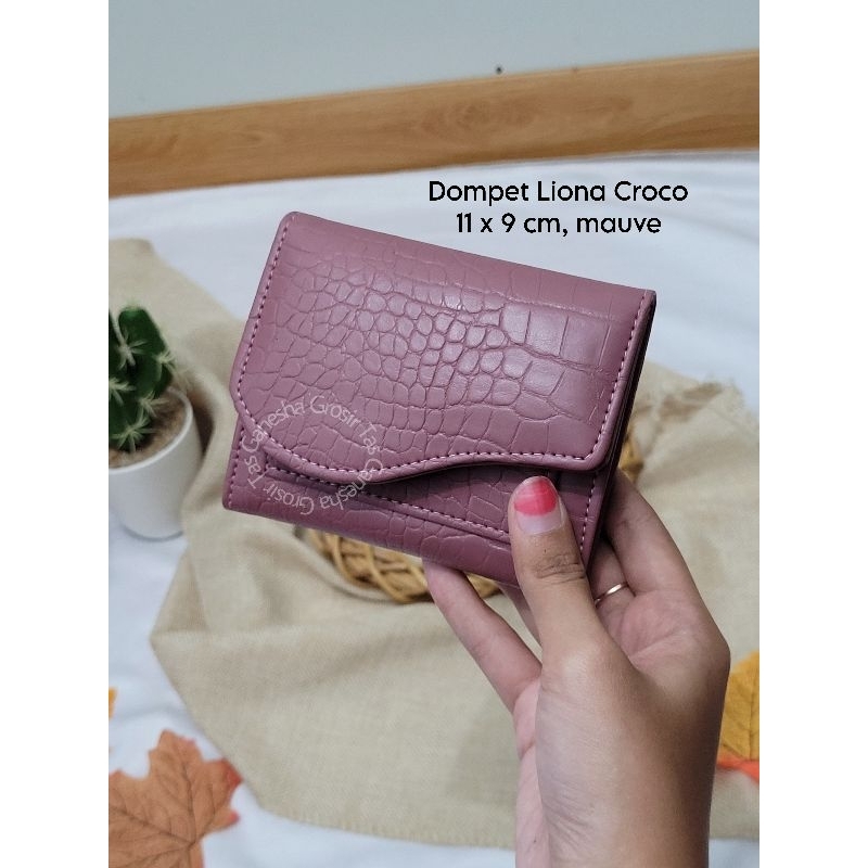 Liona Dompet Croco Lipat Mini Wanita