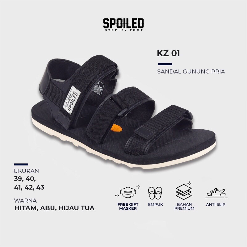 Sandal Gunung Pria Spoiled Kilimanjaro 01 Casual Strap Non Adjustable Size 39 40 41 42 43 Warna Hita