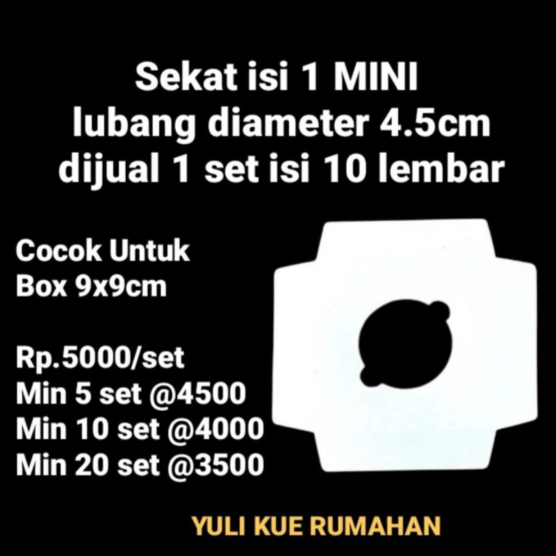 

Sekat isi 1 MINI diameter 4.5cm utk box 9x9cm dijual 1 set isi 10 lembar