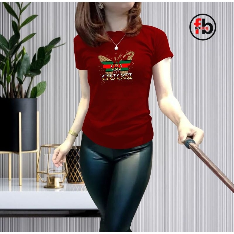 fbyoung kaos wanita model simple elegan buat keseharian lengan pendek