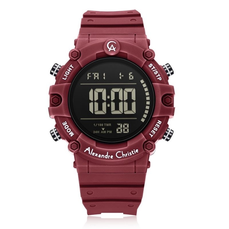 JAM TANGAN PRIA ALEXANDRE CHRISTIE AC 9386 RUBBER  RED AC 9386 ORIGINAL