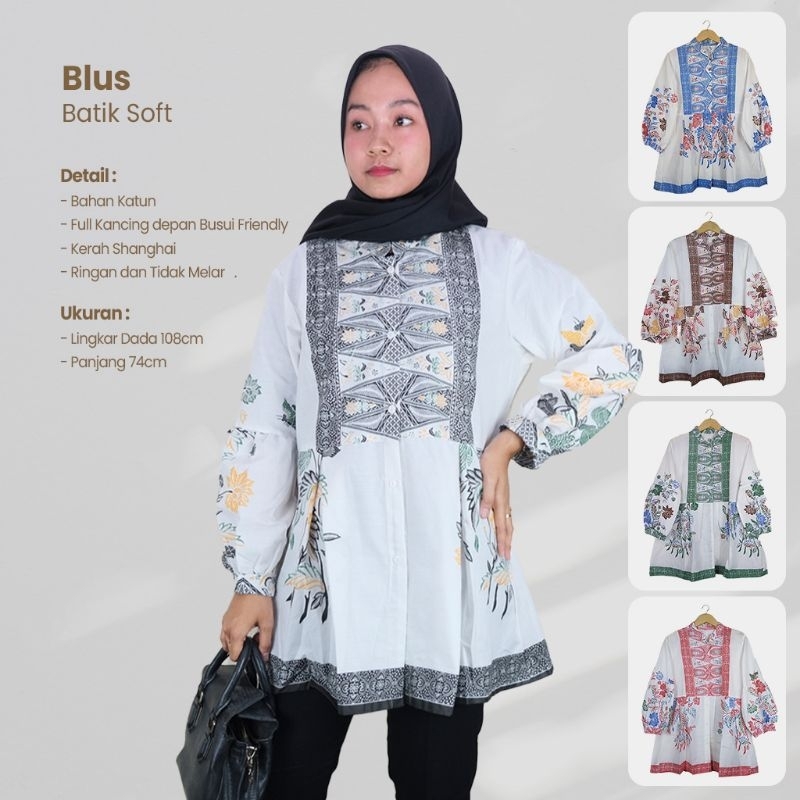 Blus Batik Soft Lengan Panjang- Naira Batik