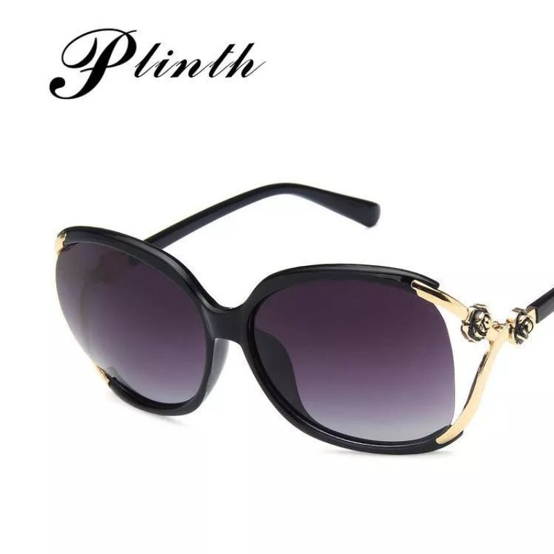 Kacamata Hitam Wanita Retro Vintage Sunglasses Korean Fashion Motif Anti UV Woman