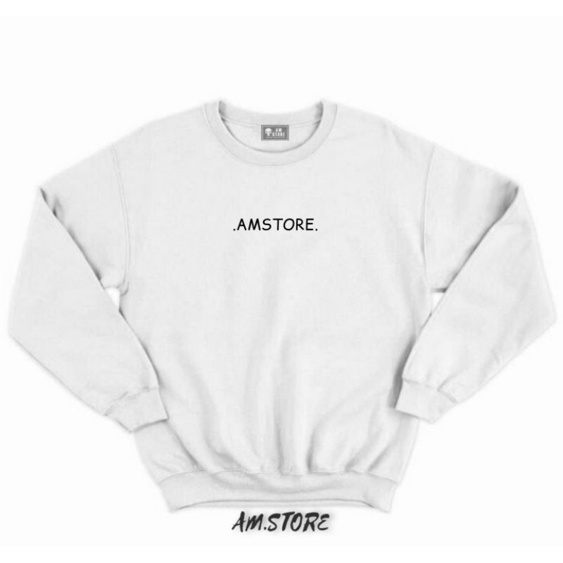 AMSTORE- Sweater Crewneck sablon amstore big size unisex pria wanita size xxxl xxxxl xxxxxl.