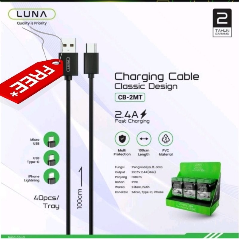 PC-2A4 Luna Powerbank 10000 mAh Fast Charging 22.5 Watt QC PD 3.0 Type C Free Cable Data Dual input POWER BANK