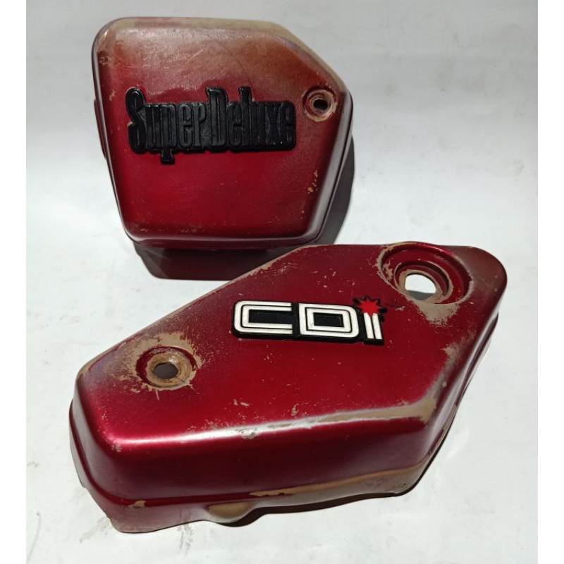cover tutup box aki Yamaha v80 v 80 robot excelen super deluxe merah