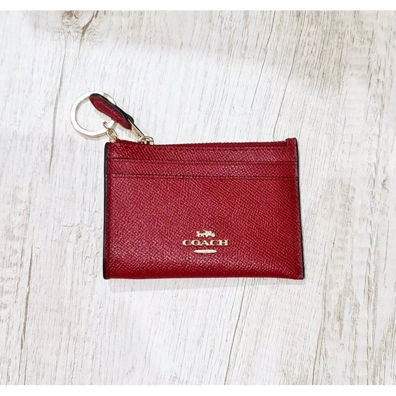 new dompet gantungan kunci coach red original authentic