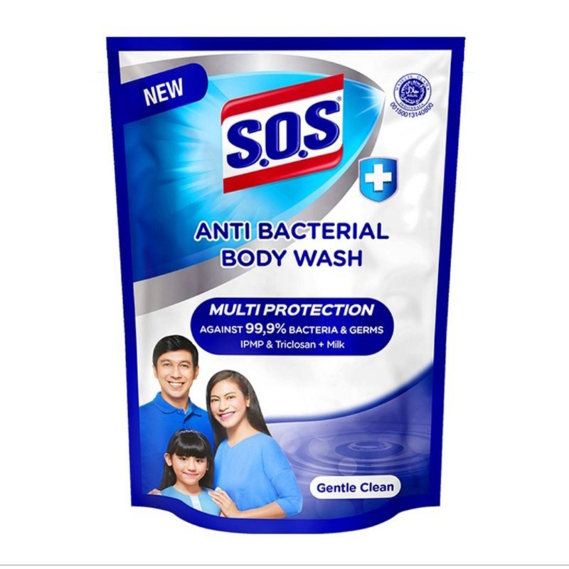 SOS AntiBacterial Body Wash/Sabun Mandi Refill 430ml