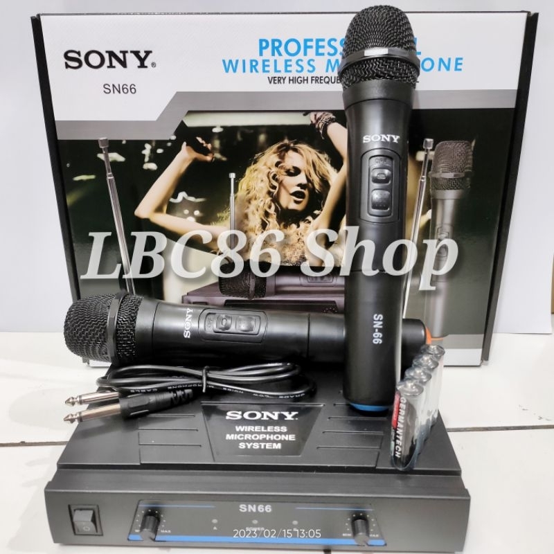 MICROPHONE WIRELESS SONY SN-66 DOUBLE MIC TANPA KABEL