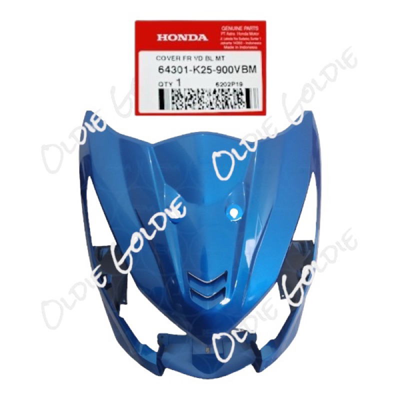 64301-K25-900VBM Cover Depan Panel Tameng Lampu Depan Beat Fi Biru AHM