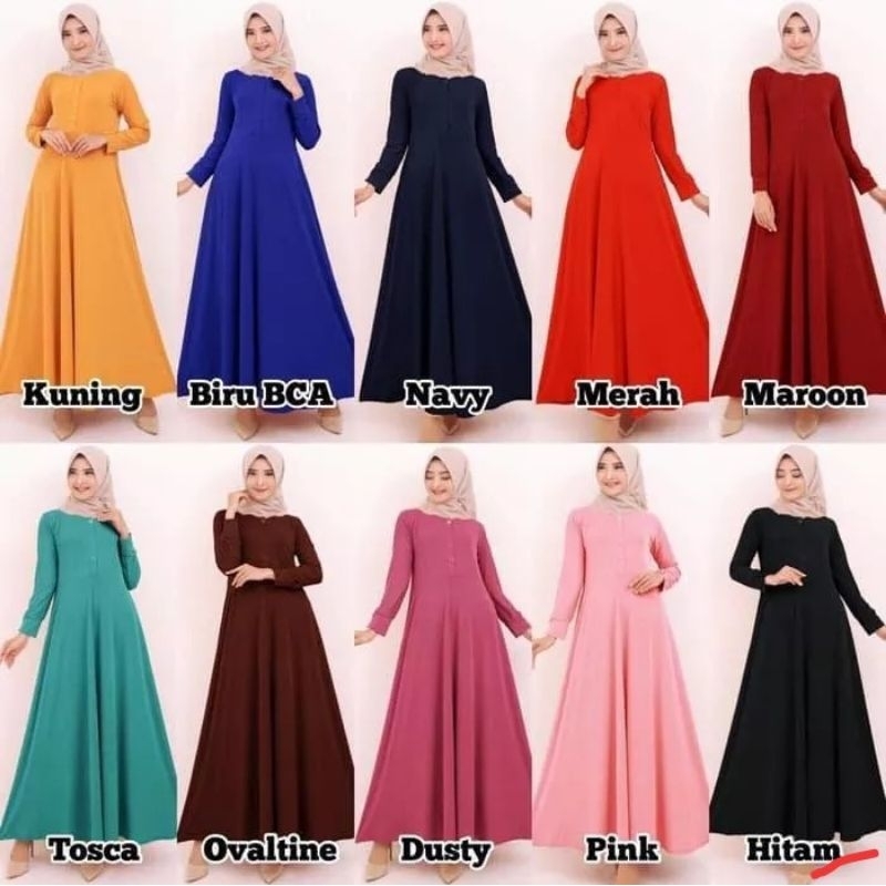 Shakila Gamis Polos Jersey Premium