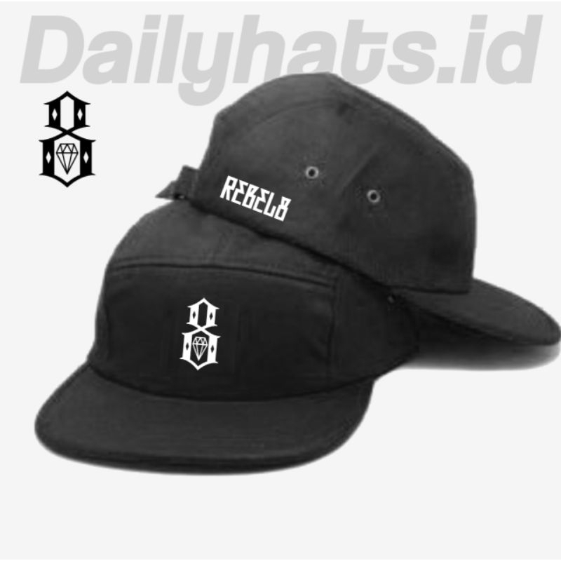 Topi Snapback 5 Panel REBEL EIGHT/Topi Distro/Snapback Five Panel/Six Panel/5 Panel/Pria Wanita/Rebe