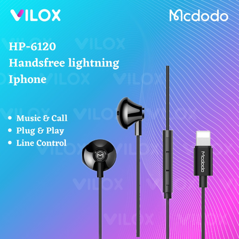 mcdodo hf handsfree earphone lightning jack iphone