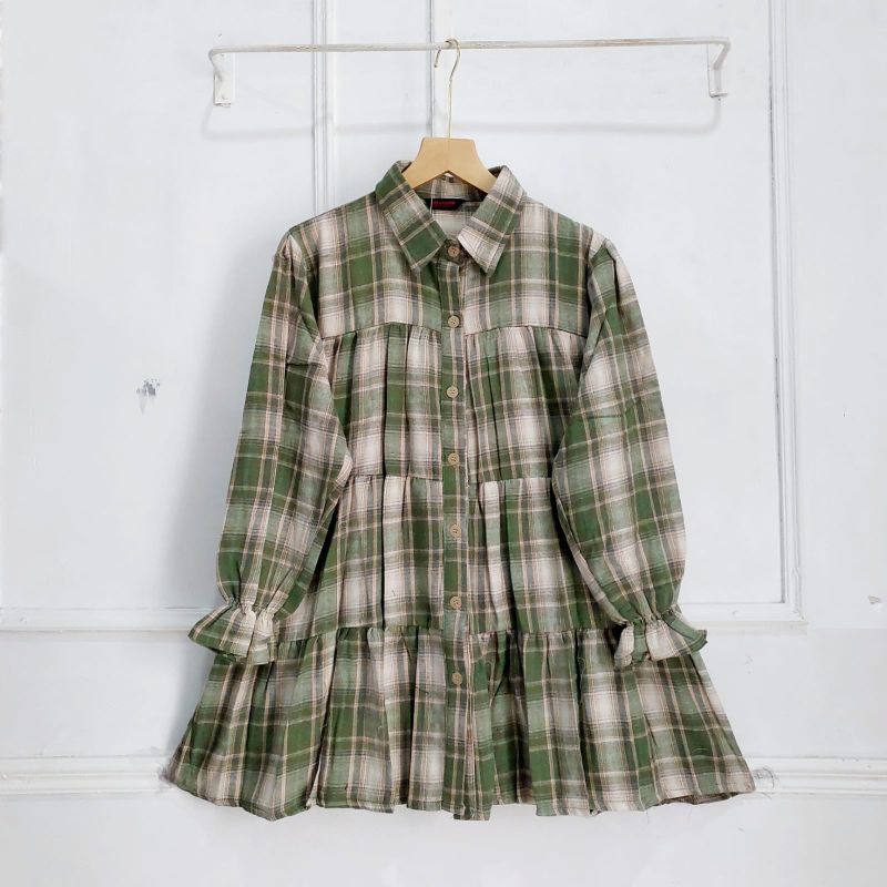 BLOUSE KOTAK KATUN // KEMEJA KOTAK KATUN MIX FLANEL // ATASAN TARTAN KOTAK LEMBUT