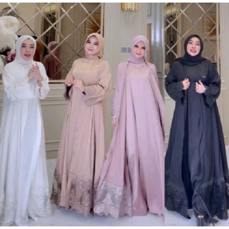 gamis outer abaya renda Shella saukia