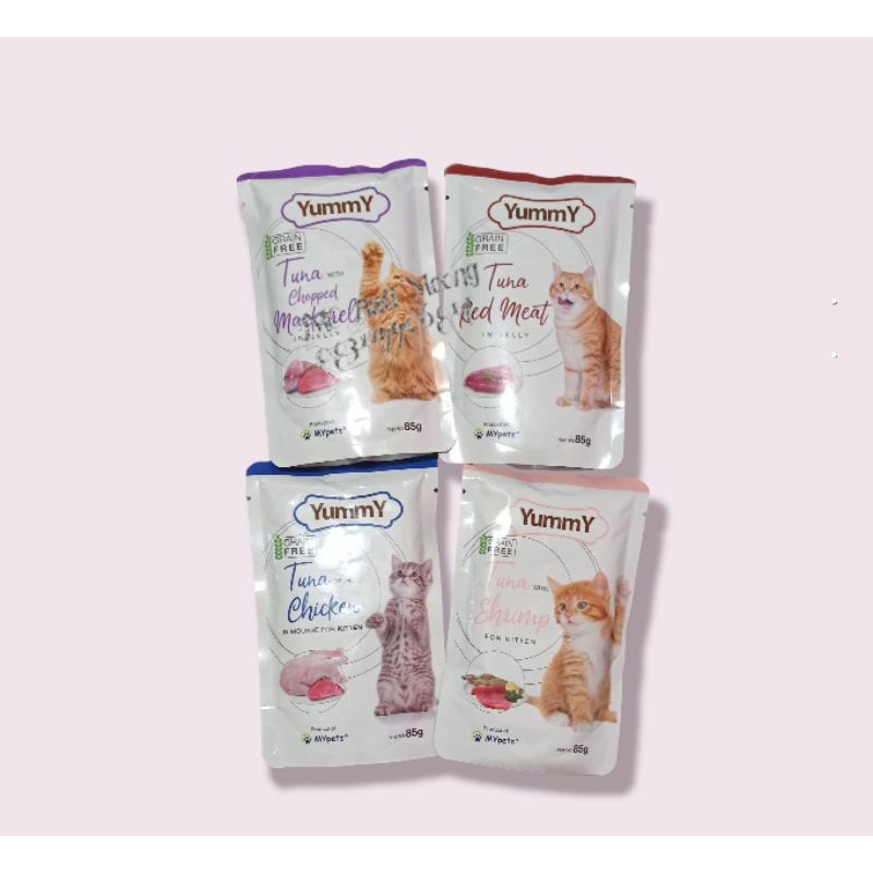 yummy pouch makanan kucing murah