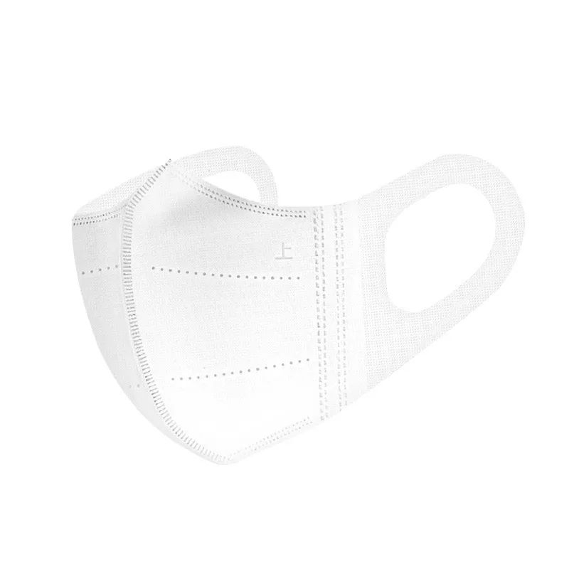 10PCS MASKER DUCKBILL ANAK 3D STEREO TALI LEBAR WARNA PUTIH POLOS ANTI SAKIT 3PLY EARLOOP