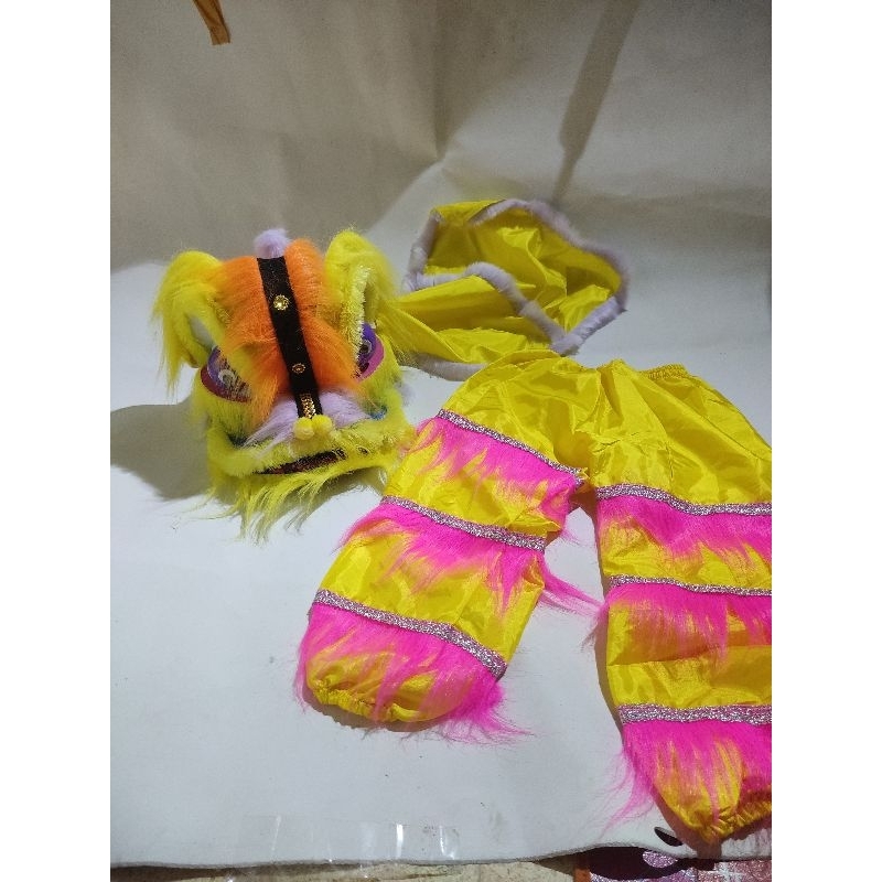 mainan anak topeng barongsai + celana barong kuning