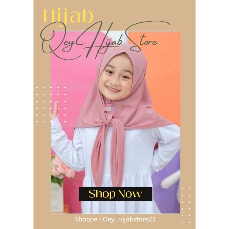 Hijab Segitiga Instan Jersey Anak Usia 7 - 13 Tahun | Jilbab Anak Instan