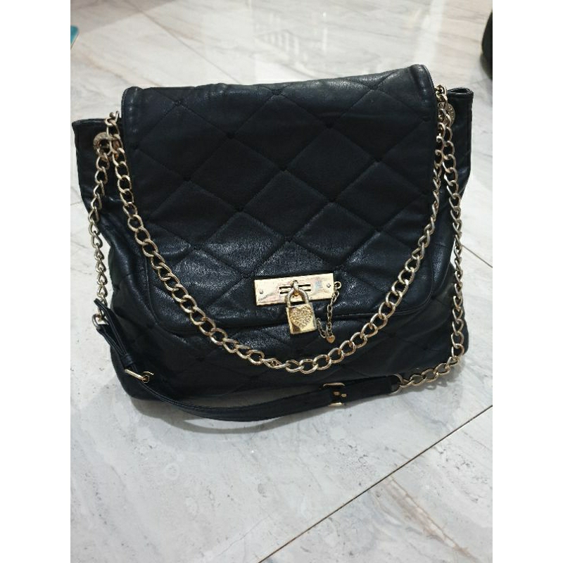 lovcat sling/shoulder rantai kulit asli