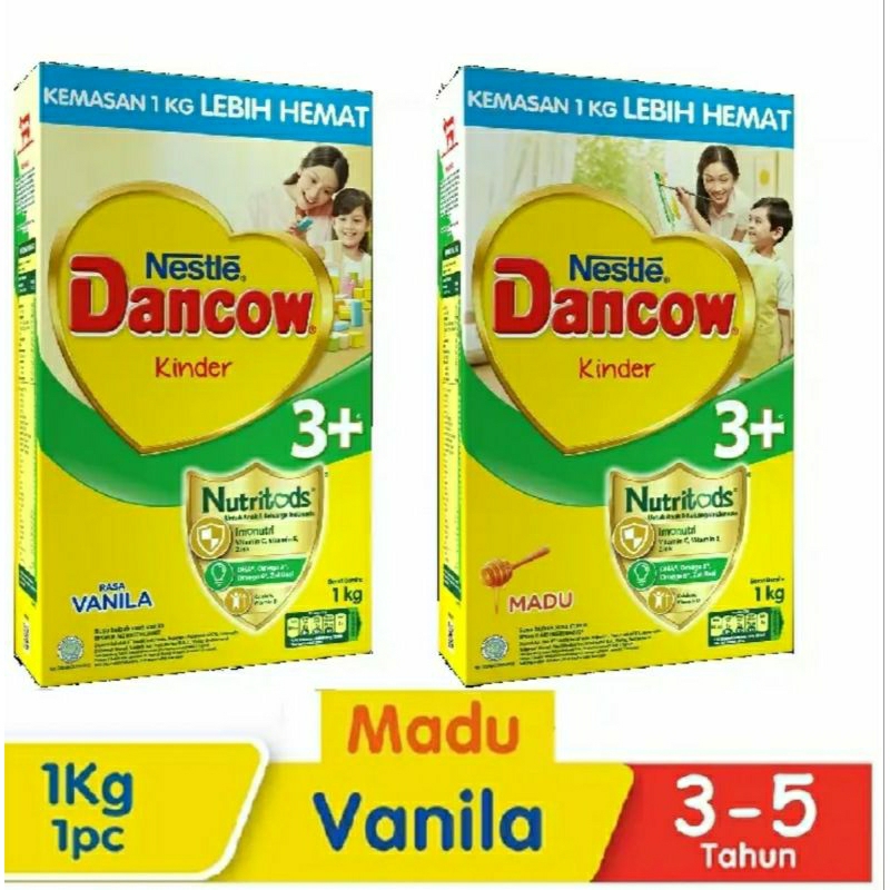 

susu dancow 3+ 3-5 / 5+ tahun rasa coklat / madu / vanilla 1kg / 800gram