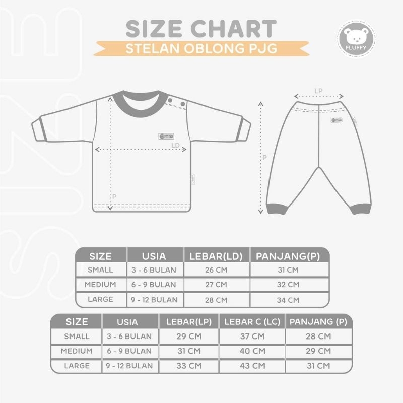 FLUFFY - SETELAN PANJANG OBLONG FLUFFY CUTE ICE BEAST - SETELAN PANJANG KANCING DEPAN FLUFFY CIB - BAJU TIDUR ANAK - SETELAN BAJU ANAK
